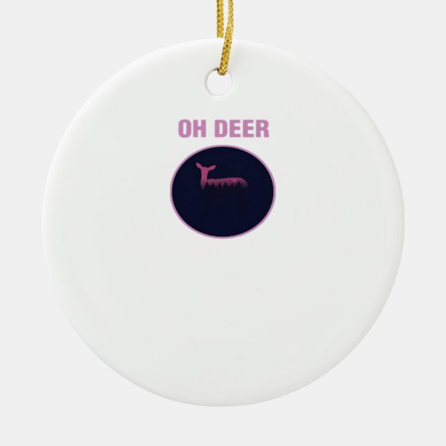 Oh Deer Modern Aesthetic Keramik Ornament (Vorne)