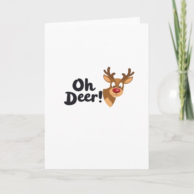 Oh Deer Modern Aesthetic Style Karte (Vorderseite)