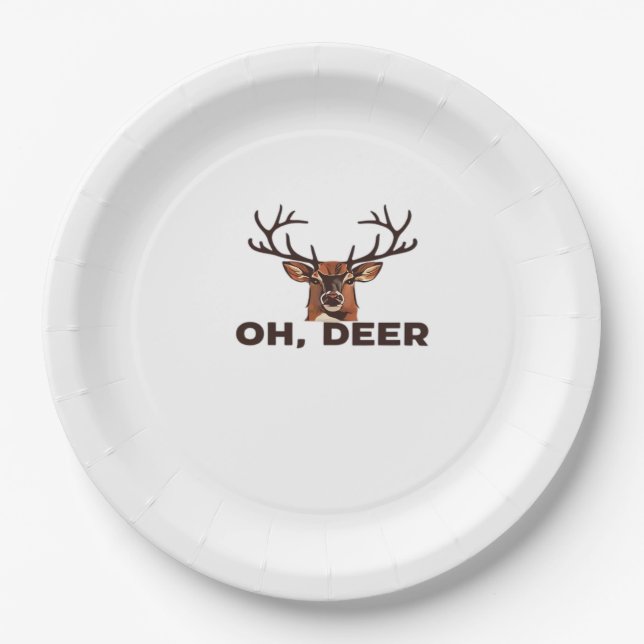 Oh Deer Modern Clean Design  Pappteller (Vorderseite)