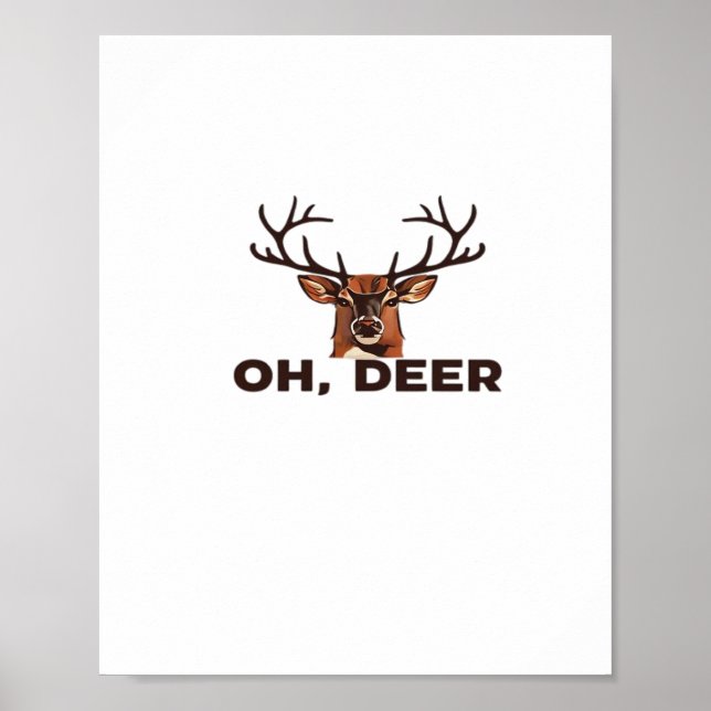Oh Deer Modern Clean Design  Poster (Vorne)