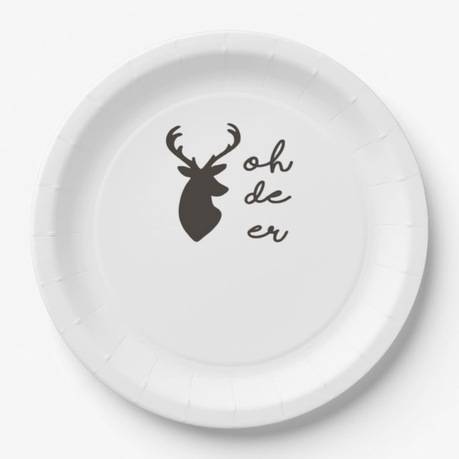 Oh Deer Modern Graphic Style  Pappteller (Vorderseite)