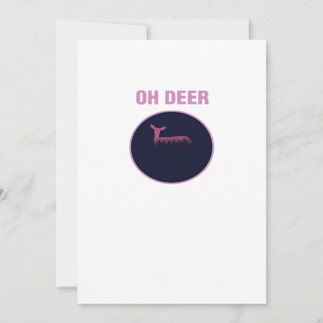 Oh Deer Moderne Ästhetik Feiertagskarte (Vorderseite)