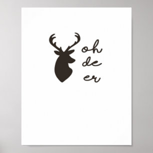 Oh Deer Moderner Grafikstil Poster