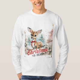 Oh Deer Noël est ici Long Sleeve Tshirt