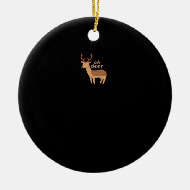 Oh Deer Oh Dear Retro Classic Style Keramik Ornament (Vorne)