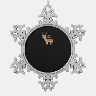 Oh Deer Oh Dear Retro Classic Style Schneeflocken Zinn-Ornament