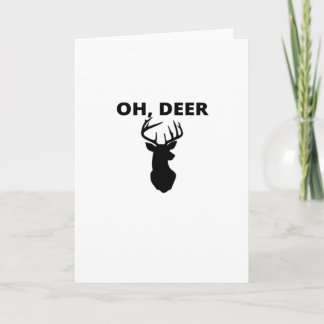 Oh Deer Oh Dear Whimsical Art Folded Greeting Card Karte