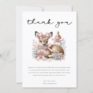 Oh, Deer! Pink Floral Baby Dusche Vielen Dank Einladung