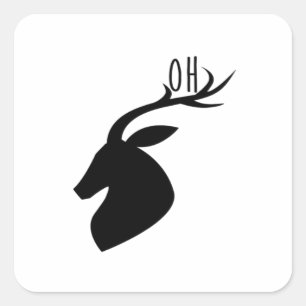 Oh Deer Pun Kreativ-Stil  Quadratischer Aufkleber