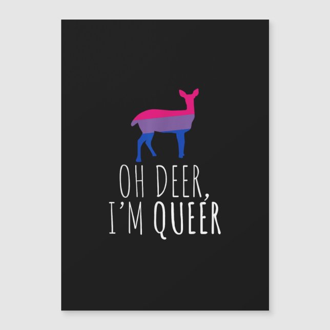 Oh Deer Queer Bisexual Pride Gay Lesbian Design  Magnetkarte (Vorderseite)