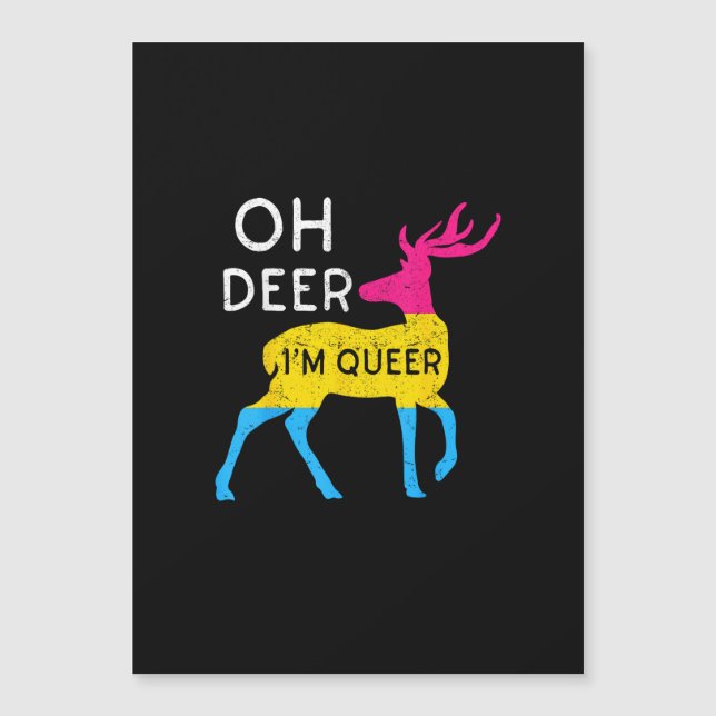 Oh Deer Queer Colorful Pride Flag Celebration  Magnetkarte (Vorderseite)