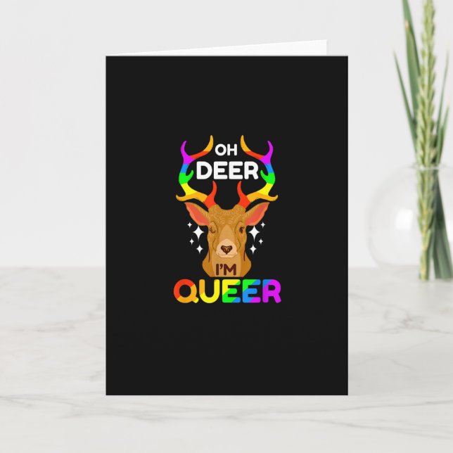 Oh Deer Queer Creative Modern Style Karte (Vorderseite)