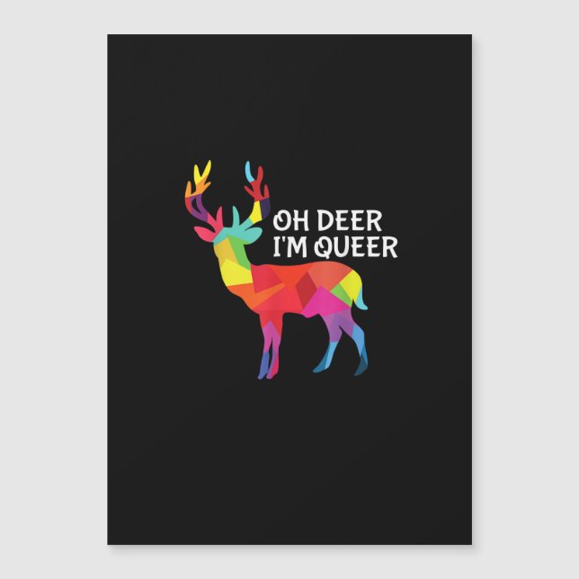 Oh Deer Queer Funny Pun LGBT Pride Design Magnetkarte (Vorderseite)