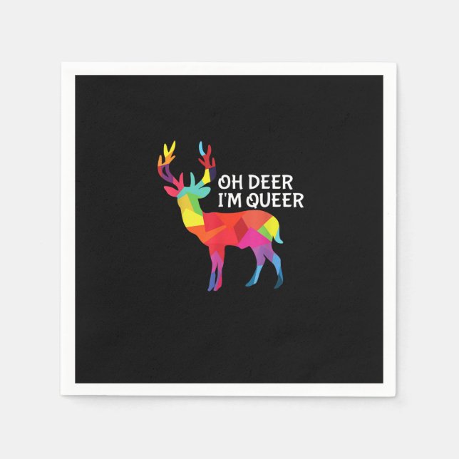 Oh Deer Queer Funny Pun LGBT Pride Design Serviette (Vorderseite)