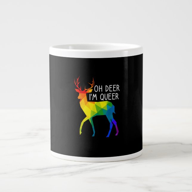 Oh Deer Queer LGBTQ Pride Celebration Month  Jumbo-Tasse (Vorderseite)