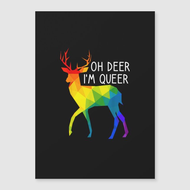 Oh Deer Queer LGBTQ Pride Celebration Month  Magnetkarte (Vorderseite)