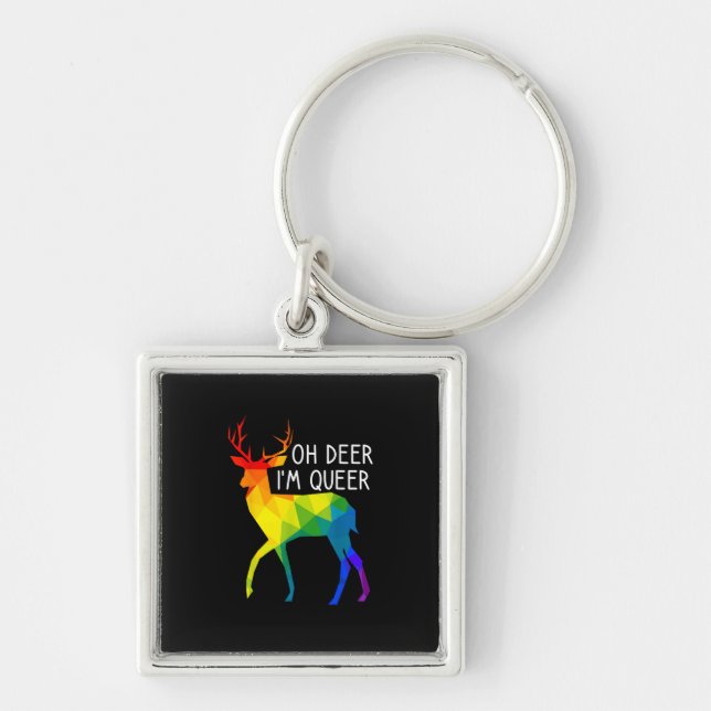 Oh Deer Queer LGBTQ Pride Celebration Month  Schlüsselanhänger (Vorne)