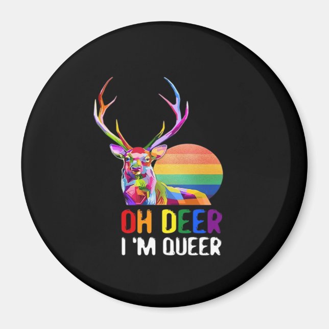 Oh Deer Queer Minimal Modern Style  Magnet (Vorne)