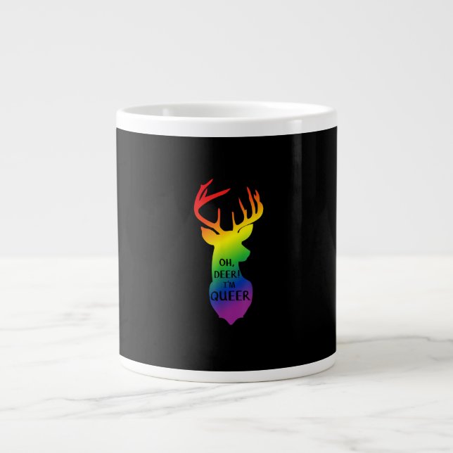 Oh Deer Queer Pride Celebration Funny LGBT Gift  Jumbo-Tasse (Vorderseite)