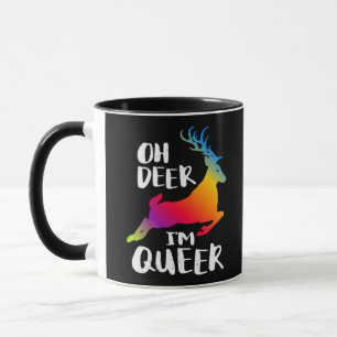 Oh Deer Queer Pride Minimalistischer Künstlerische Tasse
