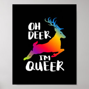 Oh Deer Queer Pride Minimalistischer Kunststil Poster