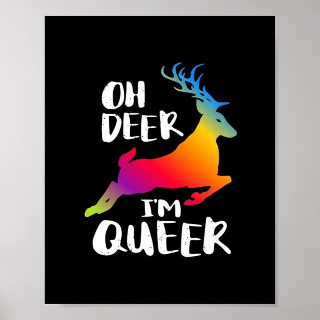 Oh Deer Queer Pride Minimalistischer Kunststil Poster (Vorne)