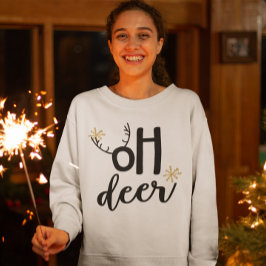 Oh Deer Reindeer Antlers Funny Christmas T-Shirt