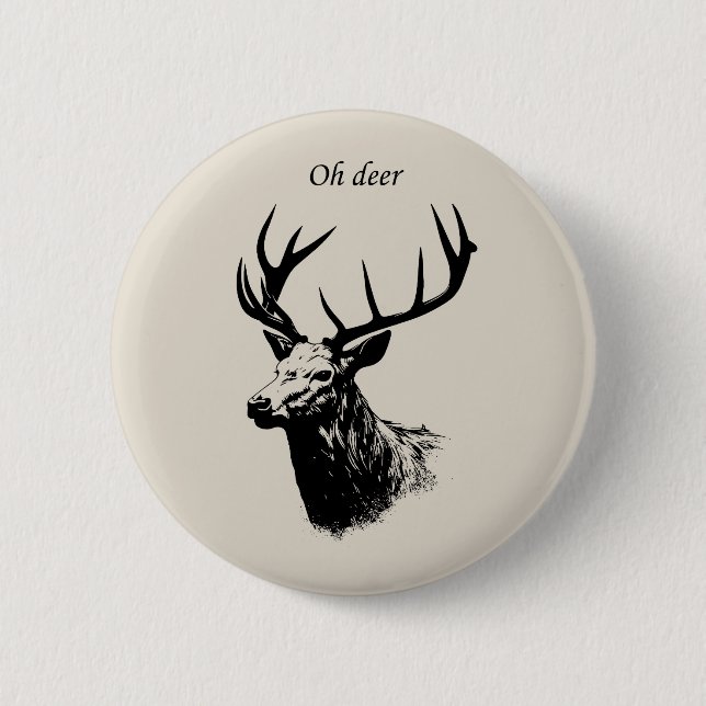 Oh Deer Reindeer Button (Vorderseite)
