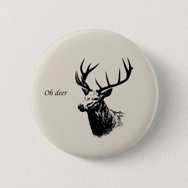 Oh Deer Reindeer Button (Vorderseite)