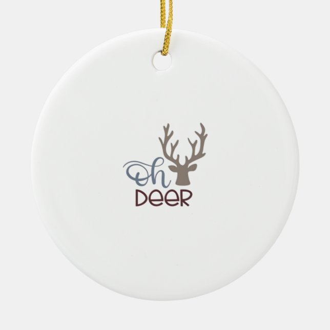 Oh Deer Retro Classic Design Keramik Ornament (Vorne)
