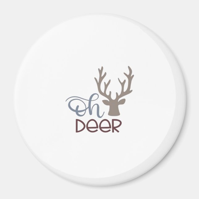 Oh Deer Retro Classic Design  Magnet (Vorne)