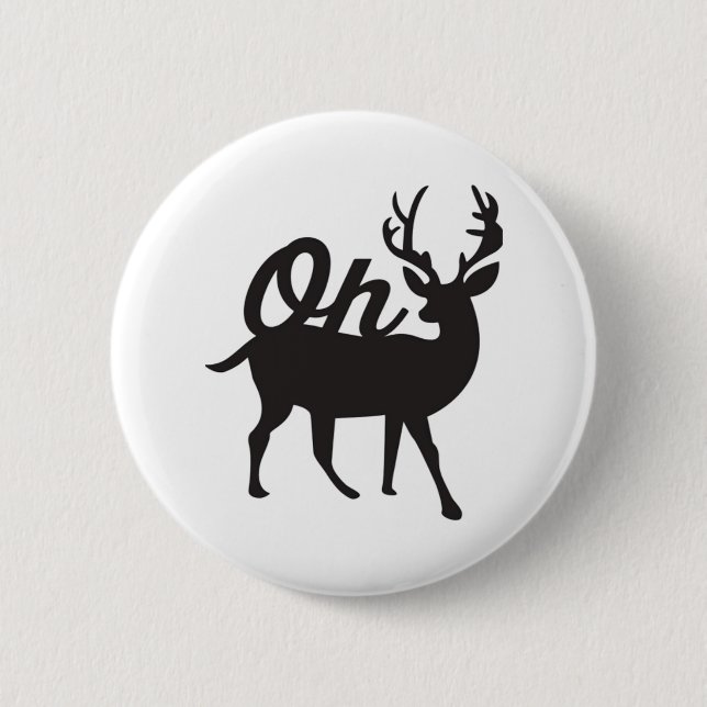 Oh Deer Retro Classic Vibe  Button (Vorderseite)