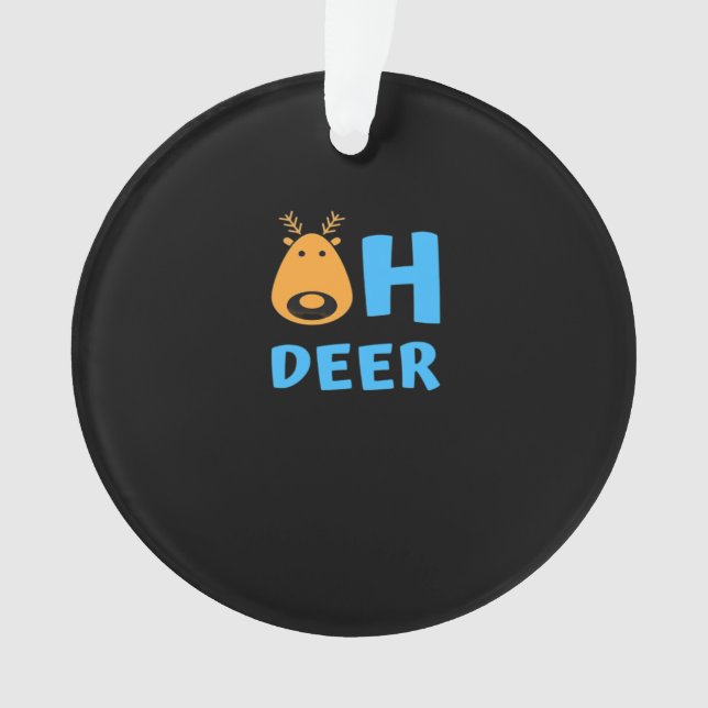 Oh Deer Retro Holiday Vibe Ornament (Vorderseite)