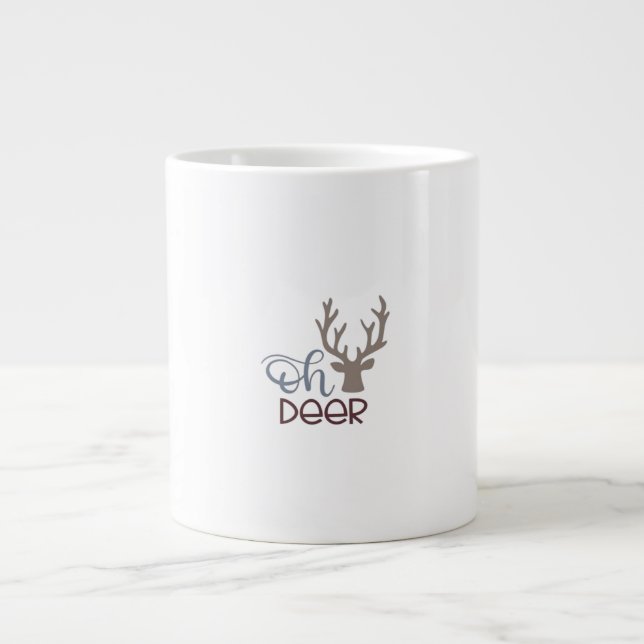 Oh Deer Retro Klassiker Design  Jumbo-Tasse (Vorderseite)