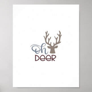 Oh Deer Retro Klassiker Design Poster