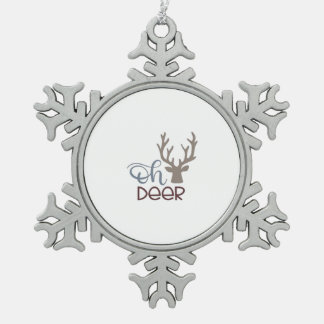 Oh Deer Retro-Klassiker-Design Schneeflocken Zinn-Ornament