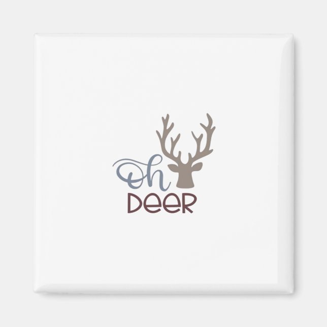 Oh Deer Retro Klassisches Design  Magnet (Vorne)