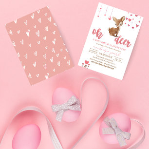 Oh Deer Rose Et Tan Baby shower Invitation