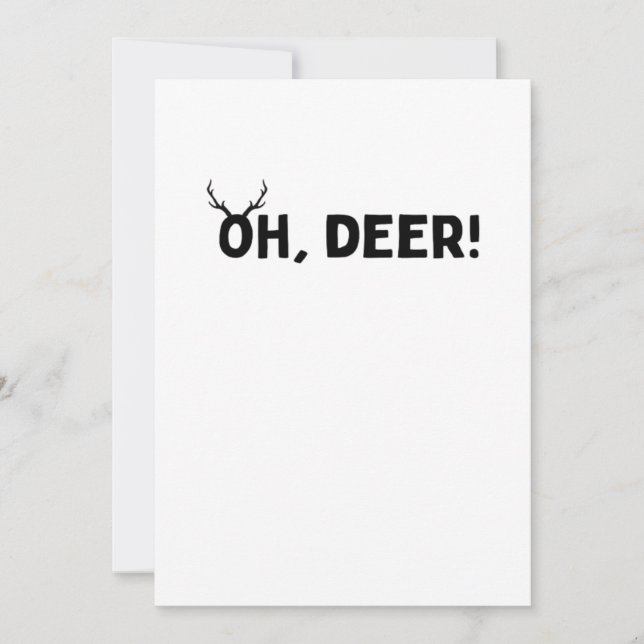 Oh Deer Simple Aesthetic Flat Carte de vacances (Devant)