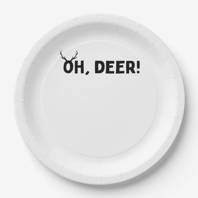 Oh Deer Simple Aesthetic  Pappteller (Vorderseite)