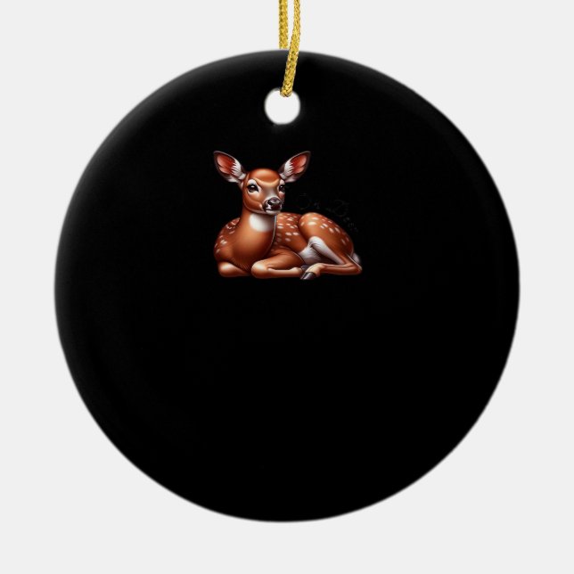 Oh Deer Trendy Modern Aesthetic Keramik Ornament (Vorne)