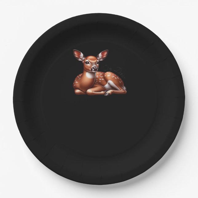 Oh Deer Trendy Modern Aesthetic  Pappteller (Vorderseite)
