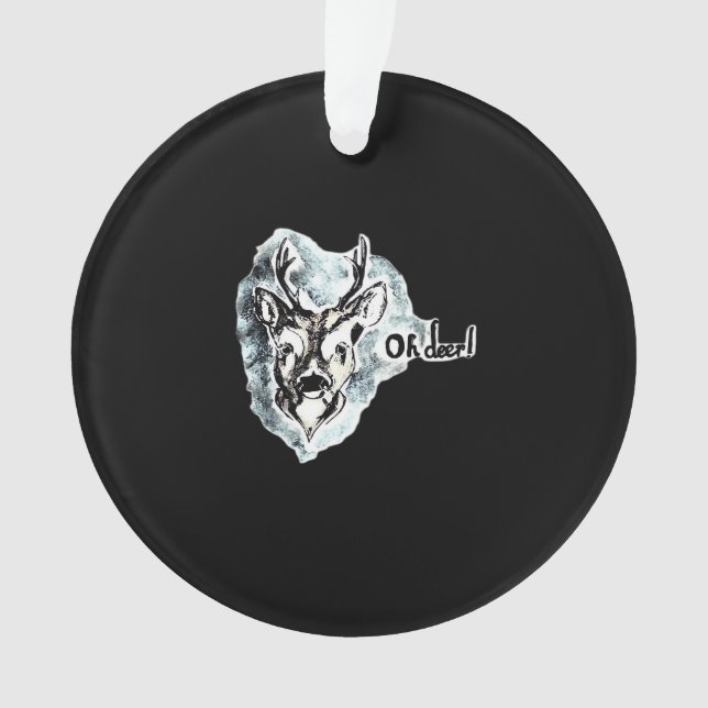 Oh Deer Trendy Modern Style Ornament (Vorderseite)