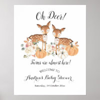 Oh Deer Twins Pumpkin Baby Dusche Begrüßungszeiche