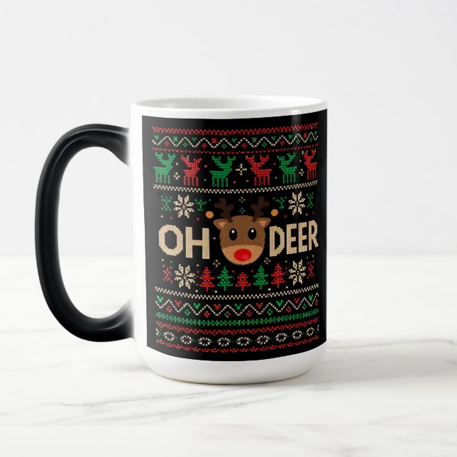 Oh Deer Ugly Christmas Sweater Mug (Gauche)