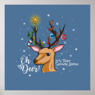 Oh DEER Weihnachtspuffer Poster