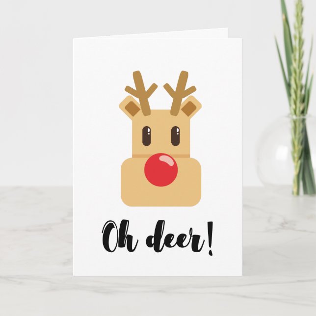 Oh Deer Weihnachtszeit Feiertagskarte (Vorderseite)