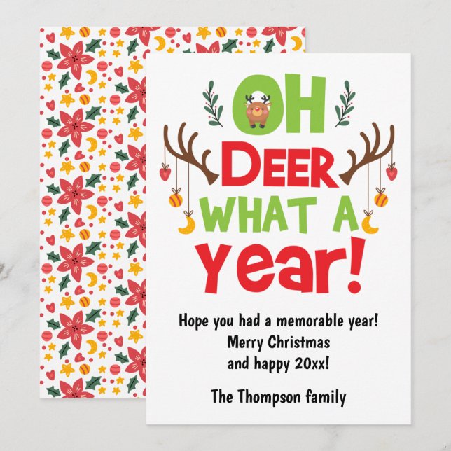 Oh Deer What A Year 2025 Rentier Weihnachten (Vorne/Hinten)