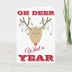"Oh Deer What A Year" Niedlich Funny 2020 Weihnach Karte