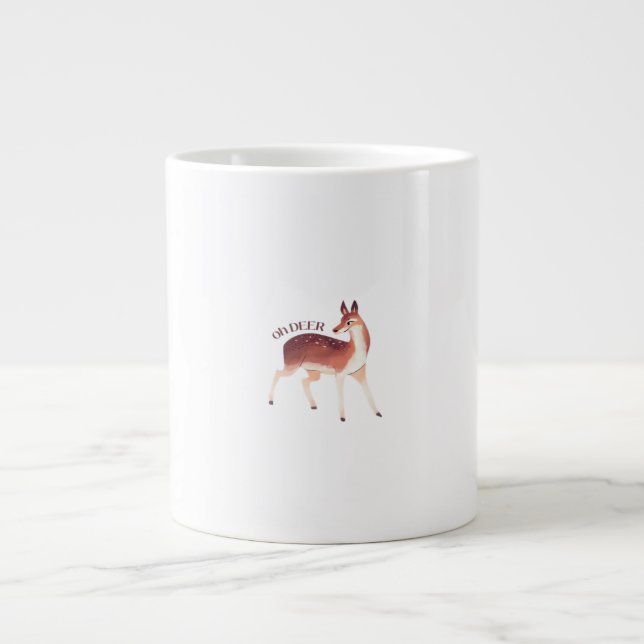 Oh Deer Whimsical Creative Design  Jumbo-Tasse (Vorderseite)